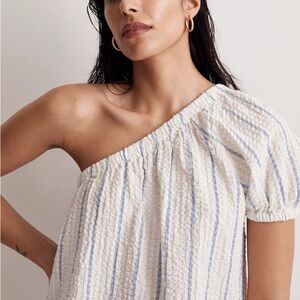 Madewell One-Shoulder Puff-Sleeve Midi Dress